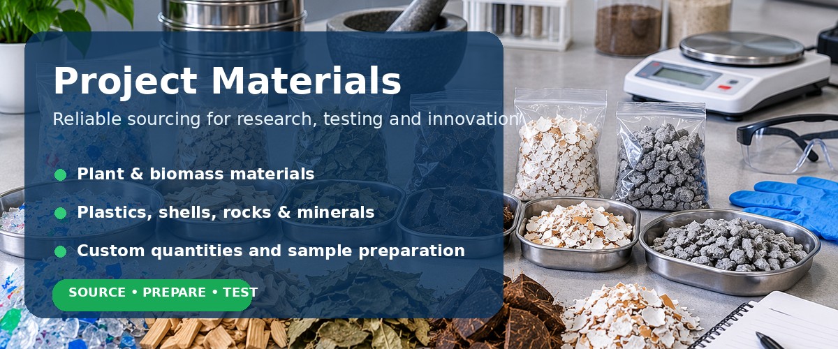 Project material sourcing for research and laboratory work