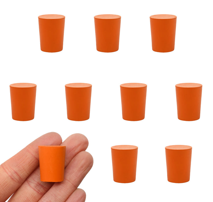 10PK Rubber stoppers - solid - 15MM bottom, 18MM top