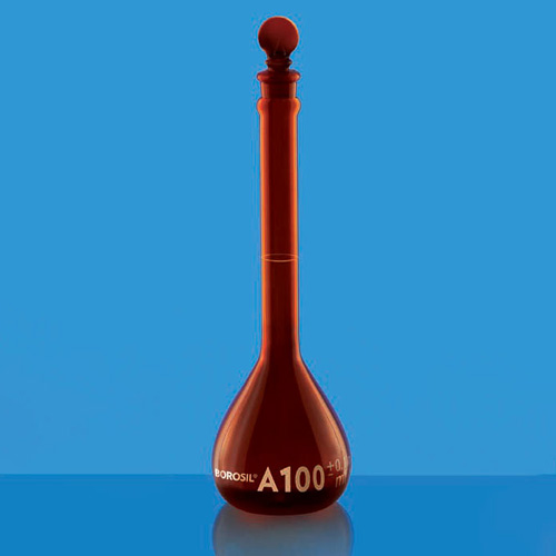 Borosil 5655029 volumetric flask amber usp a i/c st 1