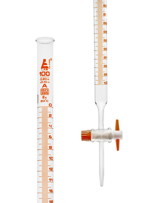 Burette, 100ML - class a - 0.2ML amber graduations