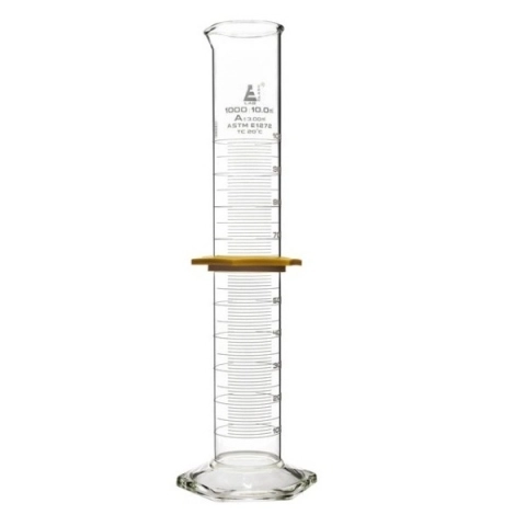 Eisco 1000ML measuring cylinder class a, astm 3.00ML tolerance