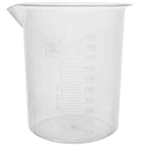 Eisco 2000ML plastic beaker polypropylene - raised graduations CH0137F