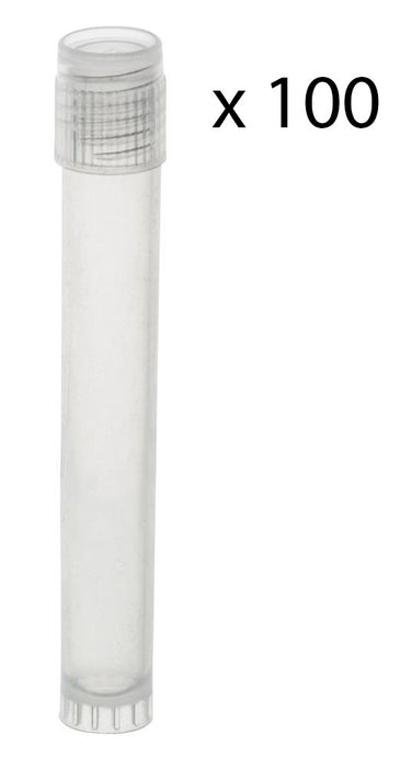 Plastic storage vials, 5ML, 100/PK - polypropylene - screw cap