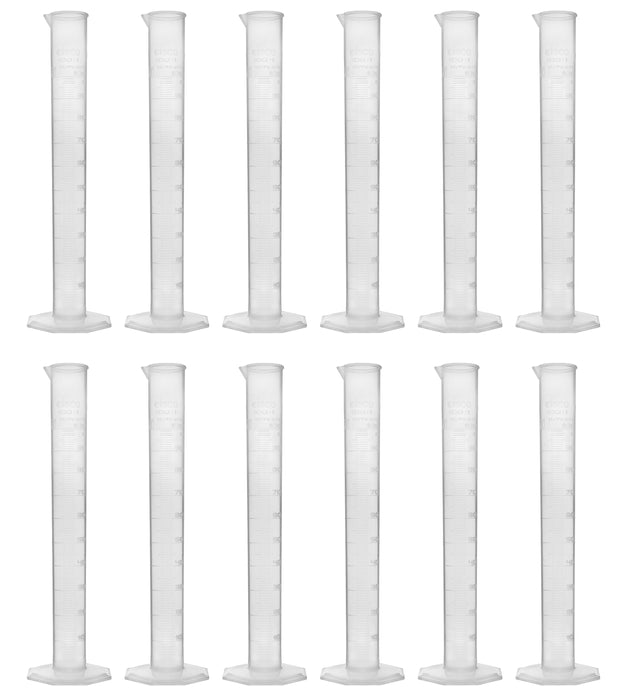 Polypropylene measuring cylinders, 100ML - class b, PK/12