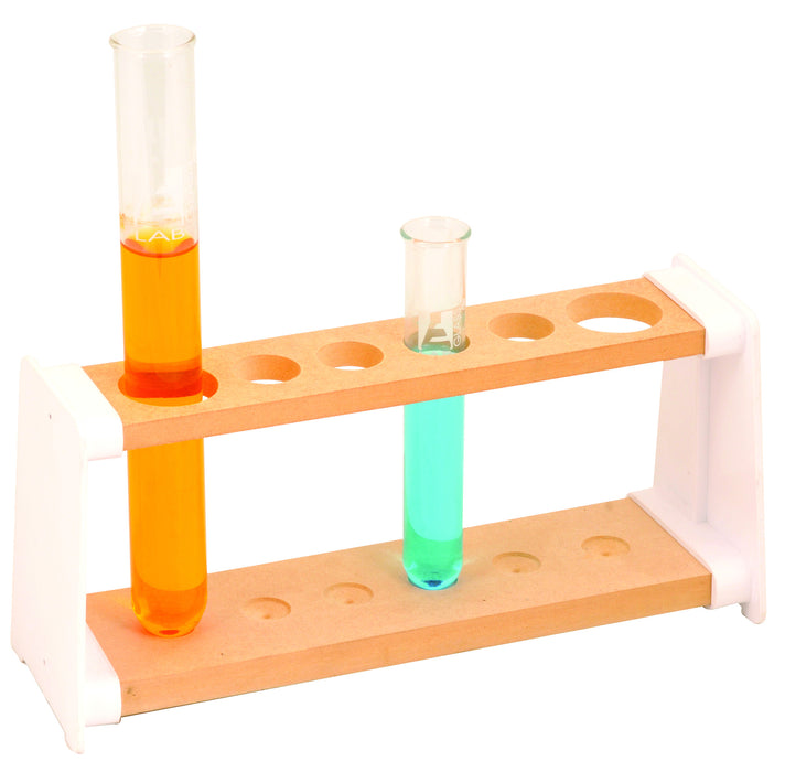 Test tube stand, wooden, 12 holes