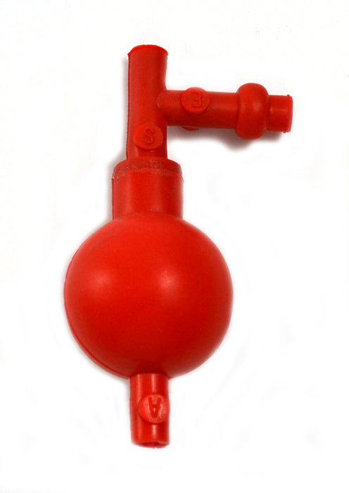 Pipette filler, silicon bulb - 54MM dia. three pinch valves