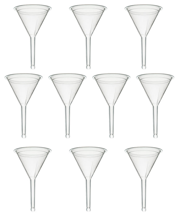 10PK Filter funnel, 2 - polyethylene plastic - chemical resistant