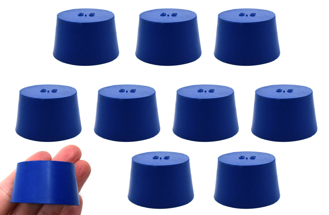 10PK Neoprene stoppers, solid - astm - size 8.5