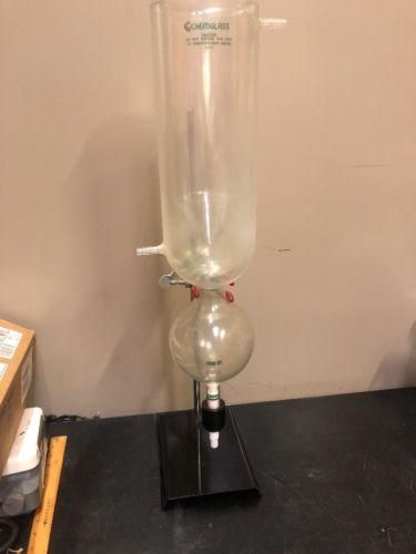 Chemglass coated glass 1000 mL condenser w/ screw thread stopcock