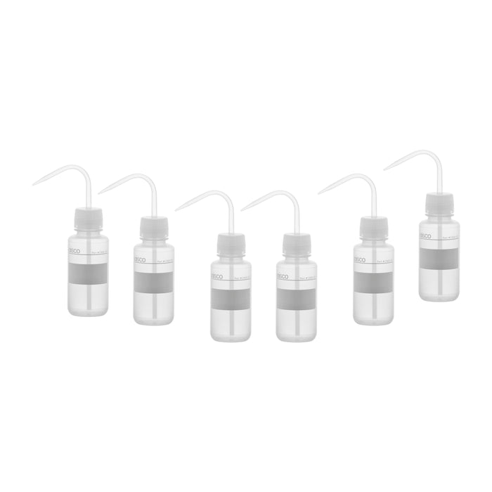 6PK Performance plastic wash bottle, no label, 250 mL