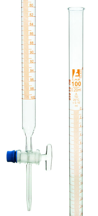 Burettes - glass key - amber printing, class-a, 10 mL