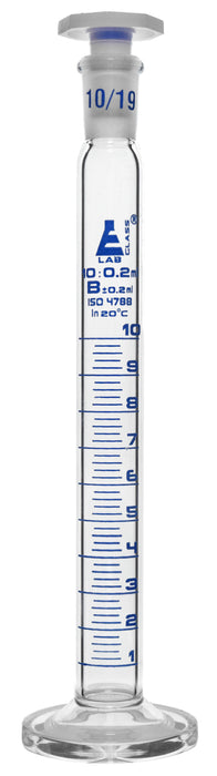 Measuring cylinder, 10ML - class b - 10/19 polypropylene stopper