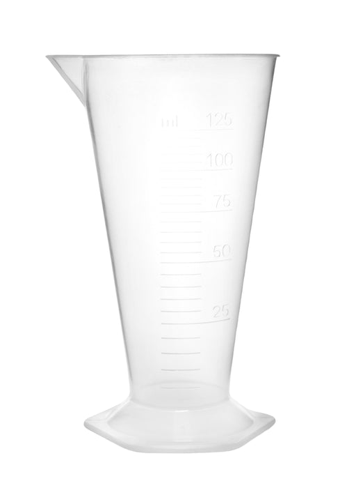 Conical measure, 125ML - polypropylene - raised graduations - hexagonal