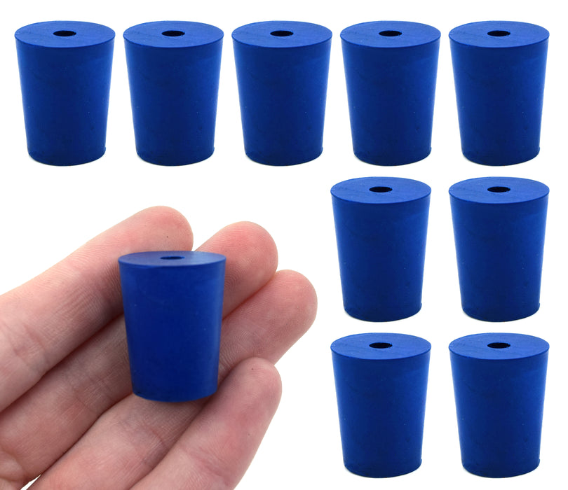 10PK Neoprene stoppers, 1 hole - astm - size 2