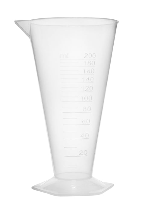 Conical measure, 200ML - polypropylene - raised graduations - hexagonal