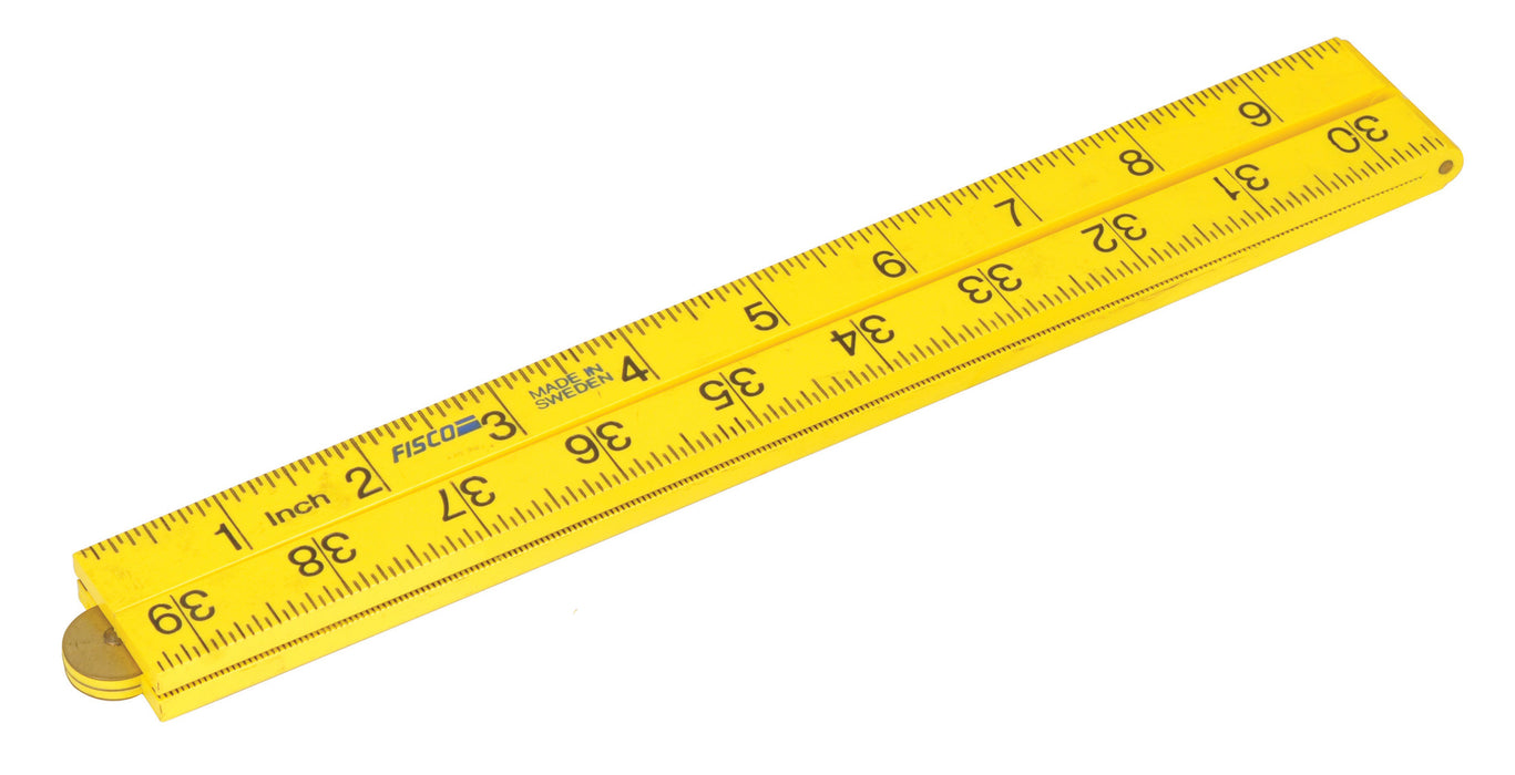 Folding ruler, 0.5 meter - hardwood, milimeters & inches eisco