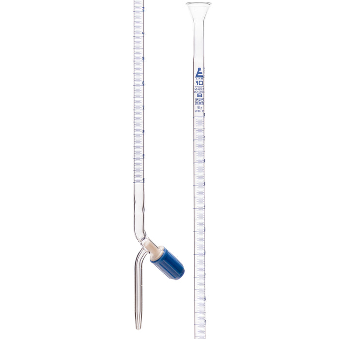 Burette, 10ML - 17.5 long, 3/8 diameter, class b, din