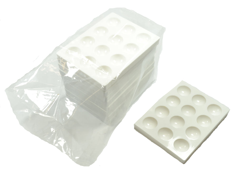 10PK Spot plates, 12 wells - polyethylene