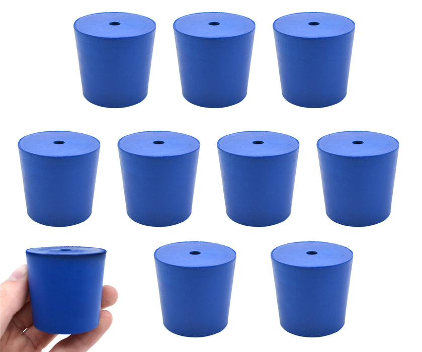 Neoprene stoppers, 1 hole - blue - size 38MM bottom