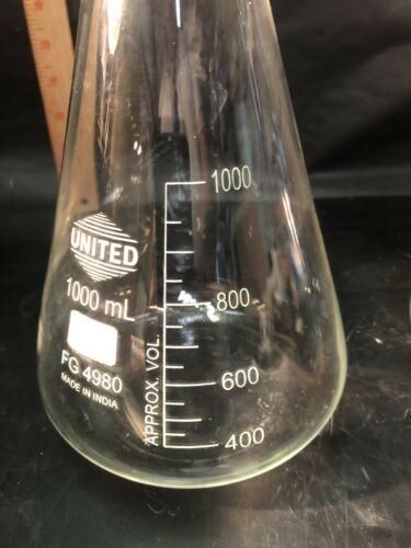 United 1000 mL flask, clean, nice, ID 300342
