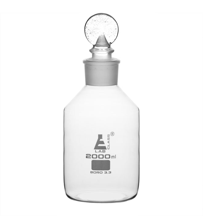 Eisco labs 2000ML reagent bottle - borosilicate glass with wide