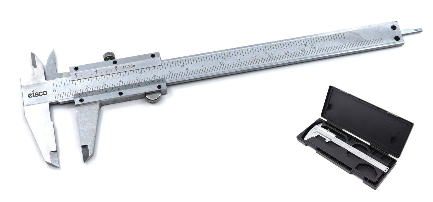 Vernier caliper, 6 inches, ime type, dual scale laser engraved