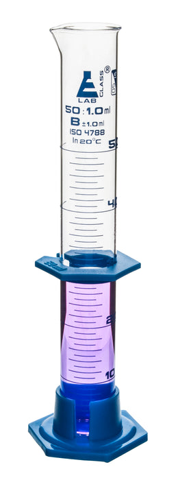 Measuring cylinder, 50ML - class b - detachable, plastic hexagonal