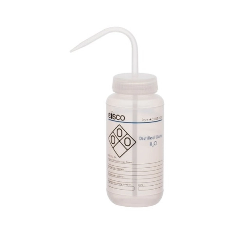 Eisco 500 mL - labeled performance plastic wash bottle, distilled