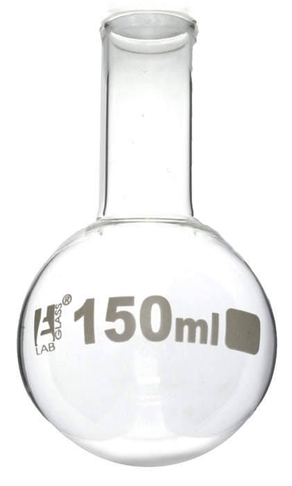 Boiling flask, 150ML - borosilicate glass - round bottom, narrow