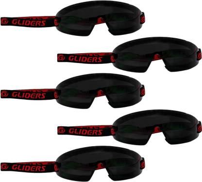 Gliders black protective poly carbonate safety goggles (pack of 5)