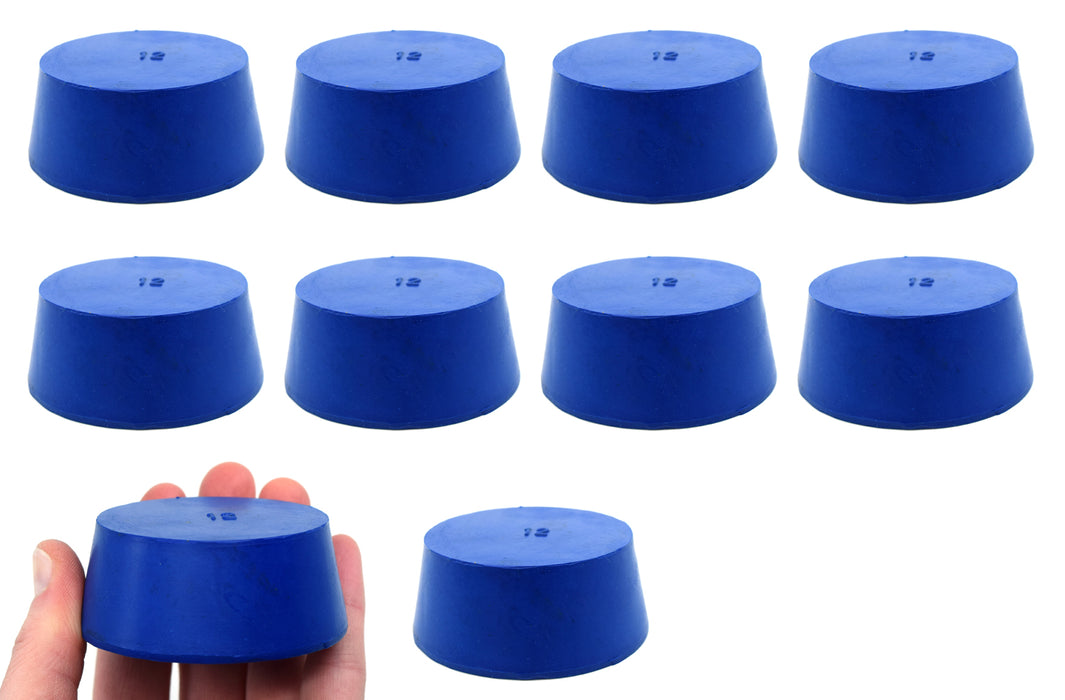 10PK Neoprene stoppers, solid - astm - size 12