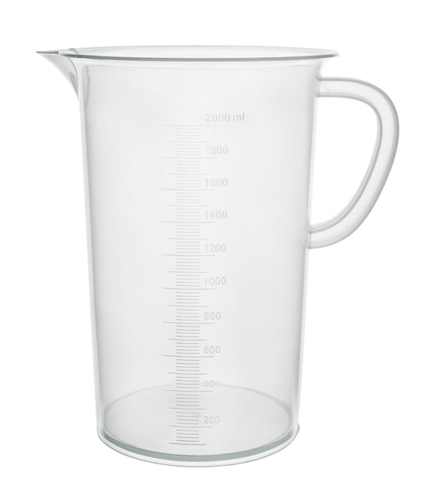 Measuring jug, 2000ML - polypropylene plastic - raised graduations
