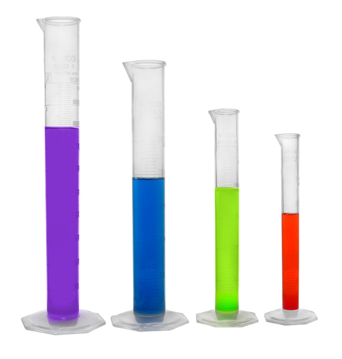 10PK Measuring cylinder set - 10ML, 25ML, 50ML & 100ML