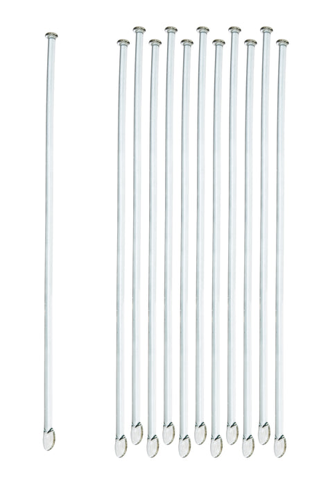 10PK Glass stirring rods, 7.9 - spade & button ends
