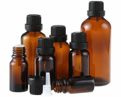 Homeotrade amber glass bottles for essential OILS-4PCS 50ML & orifice