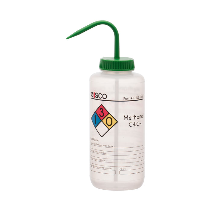 Performance plastic wash bottle, methanol, 1000 mL - labeled (4