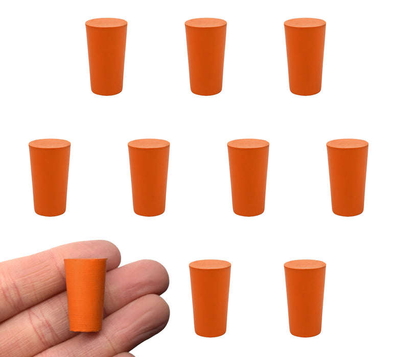 10PK Rubber stoppers - solid - 11MM bottom, 14MM top