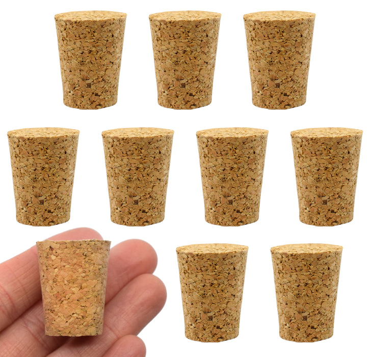 10PK Cork stoppers, size 8 - 17MM bottom, 22MM top