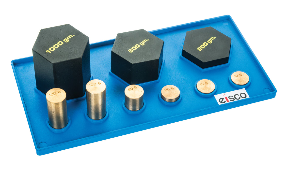 Weighing set on tray