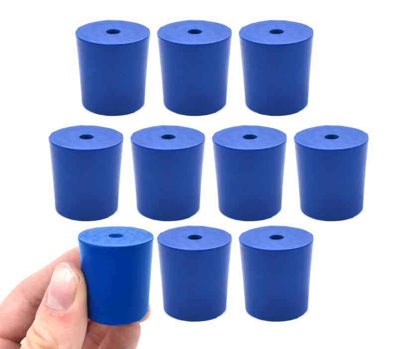 Neoprene stoppers, 1 hole - blue - size 23MM bottom