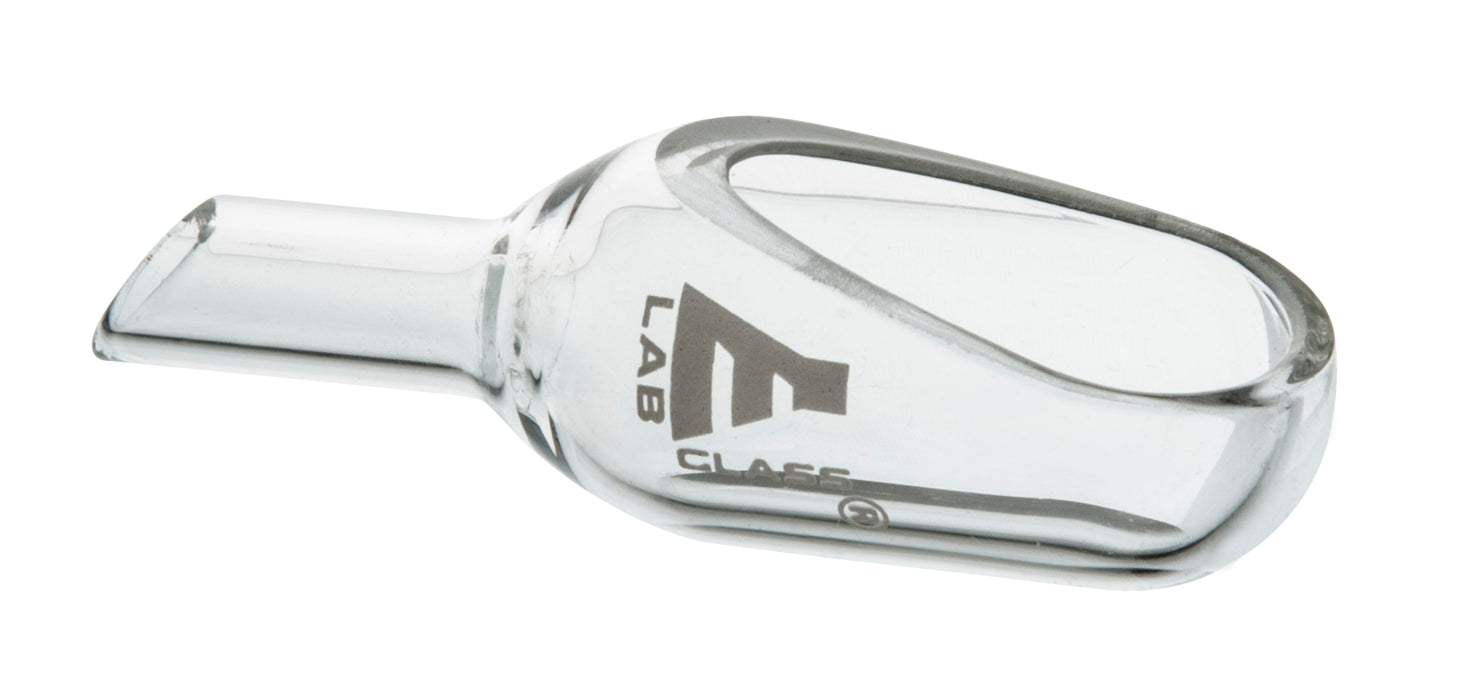 Weighing scoop, 3ML - borosilicate glass - open, tubular arm