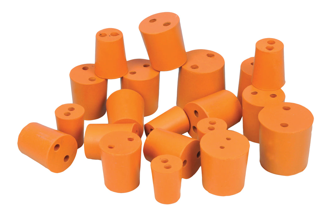 50PK Assorted rubber stoppers with two holes