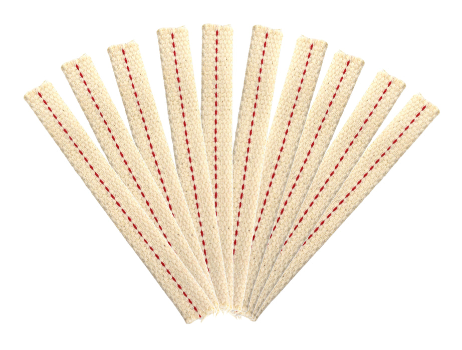Flat cotton wicks, 10/PK - 13MM wide x 108MM long