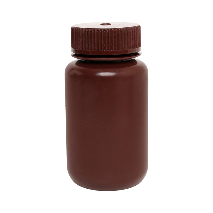 Reagent bottle, amber, 125ML - wide mouth with screw cap