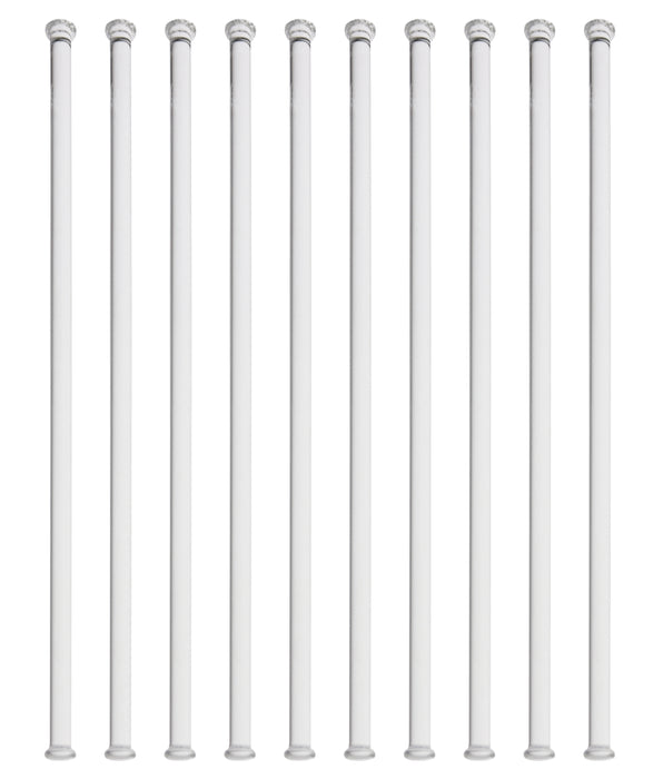 10PK Glass stirring rods, 11.8 - dual button ends, 6MM