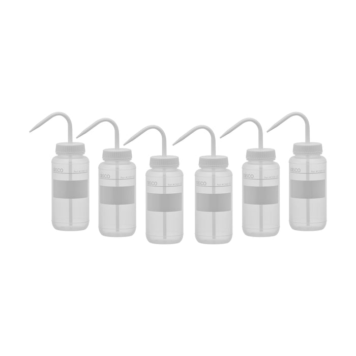 6PK Performance plastic wash bottle, no label, 500 mL