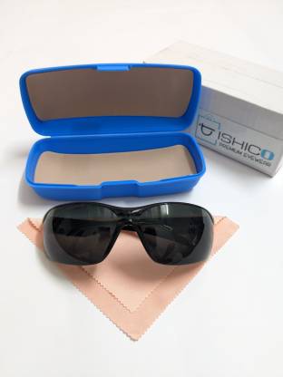 Ishico premium quality black sport look safety goggles with blue