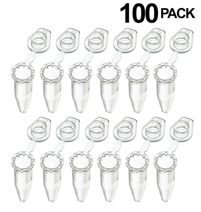 Pack of 100 micro centrifuge tubes, 0.5ML capacity, graduated, leak