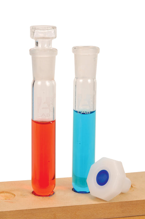 Test tubes plain with interchangeable stopper, cap. 20ML