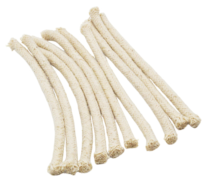 10PK Replacement wicks - 100% cotton, round - for alcohol